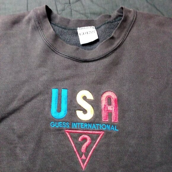 Vintage 90s Guess International USA Crewneck Sweatshirt - Picture 1 of 5